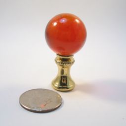 Lamp Finial Amber Glass Ball Sphere