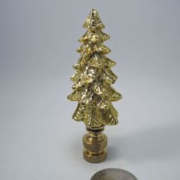 Lamp Finial Gold Christmas Tree