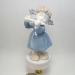 Lamp Finial Flute Playing Angel Christmas