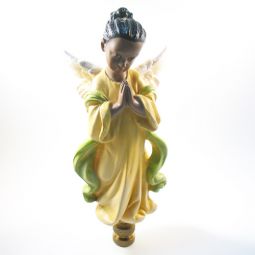 Lamp Finial Angel with Yellow Gown