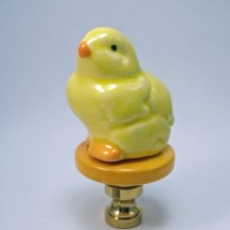 Lamp Finial Small Yellow Ceramic Chicken for Easter
