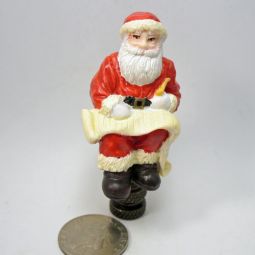 Finial: Small Santa Checks His List "Twice"