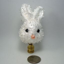 Lamp Finial White Novelty Easter Rabbit Bunny