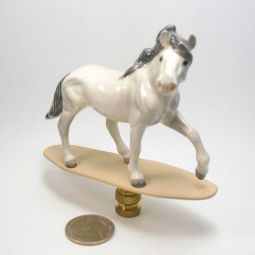 Lamp Finial Gray Horse Collectable