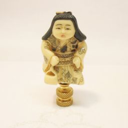 Lamp Finial Faux Ivory Girl