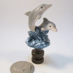 Lamp Finial Resin Dolphin No Two Exactly Alike