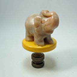 Lamp Finial Carved Stone Elephant