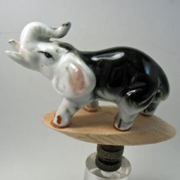 Lamp Finial Ceramic Vintage Elephant
