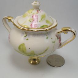 Lamp Finial Ceramic Doll Size Sugar Bowl