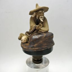 Lamp Final Brown Asian Mud Figure