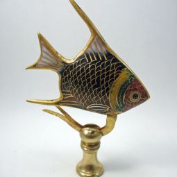 Lamp Finial Vintage Cloisonne Fish