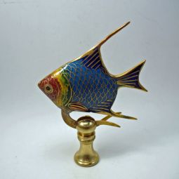 Lamp Finial Vintage Cloisonne Angel Fish
