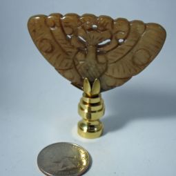 Lamp Finial Light Brown Carved Brown Stone
