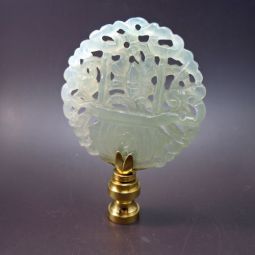 Lamp Finial Jade Basket Disk