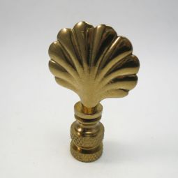Lamp Finial Small Antiqued Brass Shell