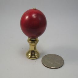 Lamp Finial Deep Cherry Red Coral Ball
