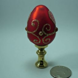 Lamp Finial Red Glass Christmas Decoration