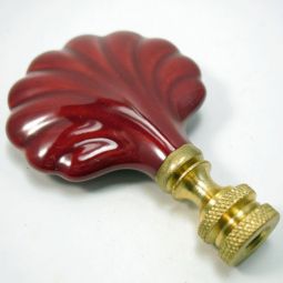 Finial:  Bright Rose Burgandy Shell.  3" overall