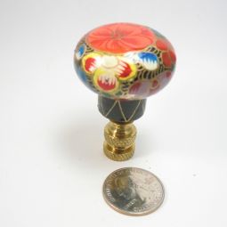 Lamp Finial Painted Flower Knob