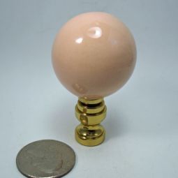 Lamp Finial Flesh Pink  Ceramic Ball Sphere Glossy Glaze 25 mm 7T 