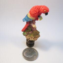 Lamp Finial Colorful Red and Blue Parrot
