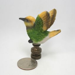 Lamp Finial Green and Yellow Hummingbird