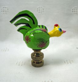 Lamp Finial Bird from Mexico Green