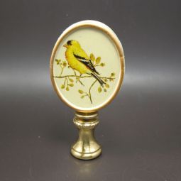 Lamp Finials Oval Yellow Bird