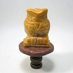 Lamp Finial Carved Stone Owl