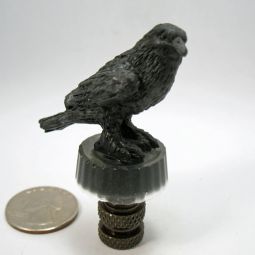 Lamp Finial Small Black Crow