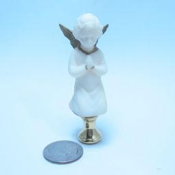 Lamp Finial Found Object White Cast Resin Angel