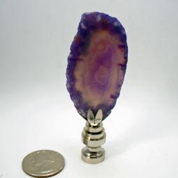 Lamp Finial Purple Stone Agate Geode Slice