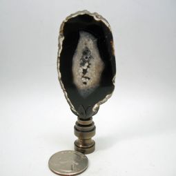 Lamp Finial Brown and Clear Geode Slice