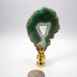 Lamp Finial Green Geode Agate Slice