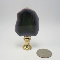 Lamp Finial Purple Stone Slice unpolished