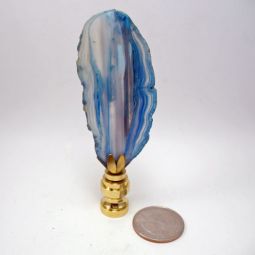 Lamp Finial Blue Stone Agate Geode Slice