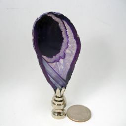 Lamp Finial Purple Geode Agate Slice