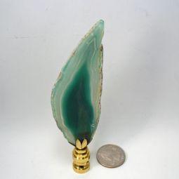 Lamp Finial Green Agate Geode Stone Slice