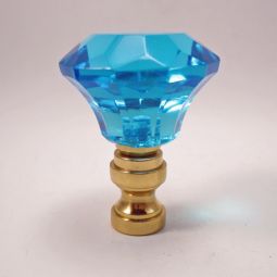 Lamp Finial Small Glass Turquoise Knob