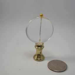 Lamp Finial Clear Glass Flat Disk