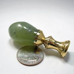 Lamp Finial Dark Jade Oval Egg