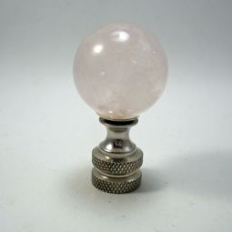 Lamp Finial Small Lt. Pink Stone Ball