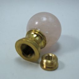 Lamp Finial Dual Thread Hint of Pink 3/8  and 1/4