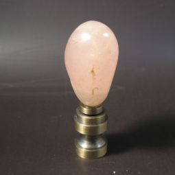 Lamp Finial Pink Quartz Rustic Stone