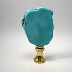 Lamp Finial Turquoise Freeform Flat Stone