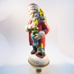 Lamp Finial Large Resin Santa With Lots of Toys