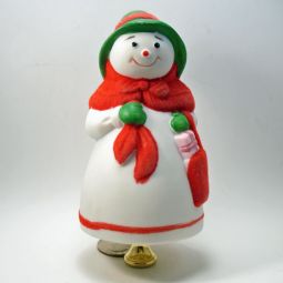 Lamp Finial Snow Girl With Gifts