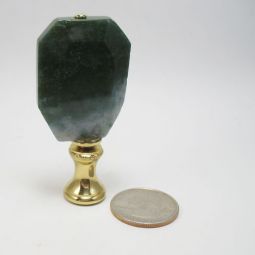 Lamp Finial Dark Green Stone