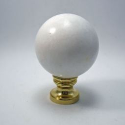 Lamp Finial Large White Marble Ball