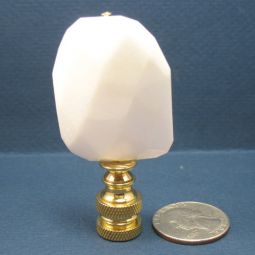 Lamp Finial White Stone Brass Hardware